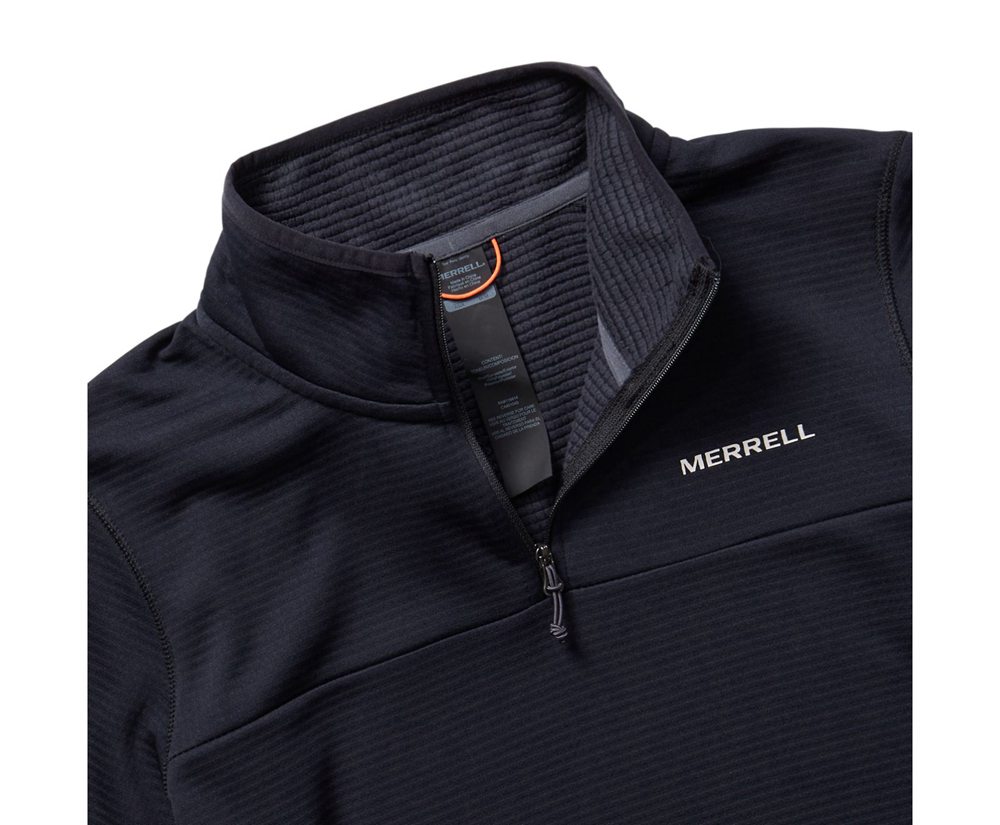 Pullover Merrell Damskie Czarne - Terrain Geotex 1/4 Zip - 598176-HWF